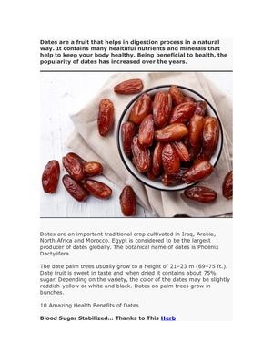Dates Are A Fruit That Helps In Digestion Process In A Natural Way