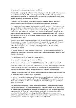 Porque Todos No Son Salvos