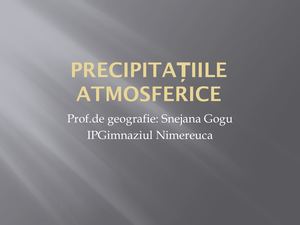 Precipitațiile Atmosferice