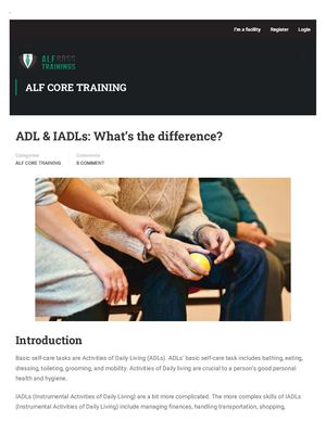 Adl & Iadls What’s The Difference