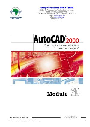 COURS D'AUTOCAD 2D