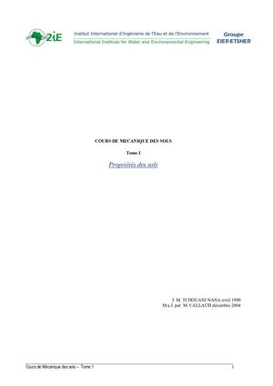 Cours Mecanique Sols 1