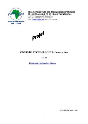 Poly ETSHER Vocabulaire Thématique Illustré Du BTP CALLAUD 2