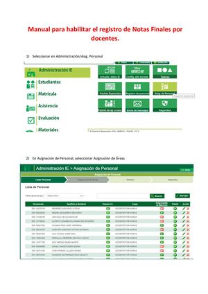 Manual Para Habilitar El Registro De Notas Finales Por Docentes