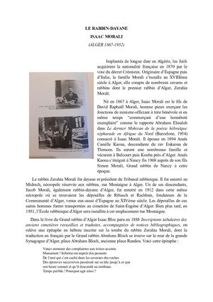 Le Rabbin Dayane Isaac Morali