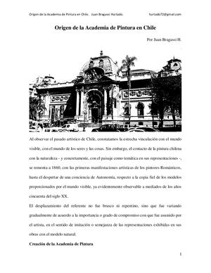 Creación De La Academia De Pintura En Chile
