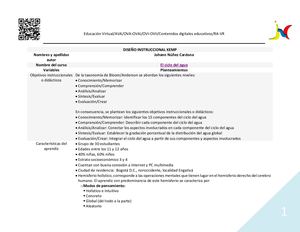 Ejemplo Diseño Instruccional Kemp Curso Ciclo Del Agua