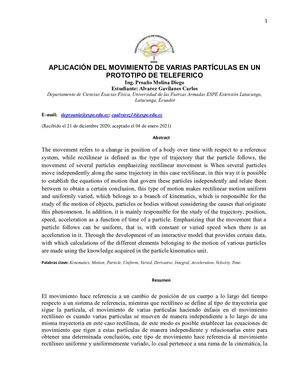 Laboratorio Movimiento De Varias Partículas