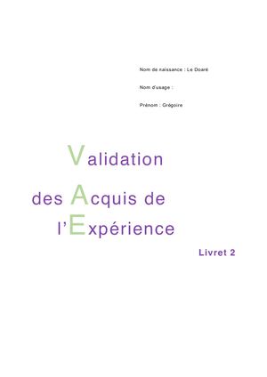 Livret 2 VAE ConducteurLivreur de marchandises