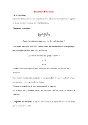Sistema De Ecuaciones