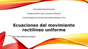 Movimiento rectilíneo uniforme