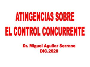 Atingencias Sobre El Control Concurrente Dic 2020