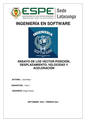 Ensayo De Los Vector Posición, Desplazamiento, Velocidad Y Aceleración