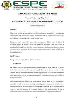 Componentes Tangenciales Y Normales Kt
