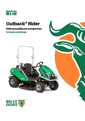 Billy Goat - Outback®Rider. Débrouissailleuse autoportée, 4 roues motrices.