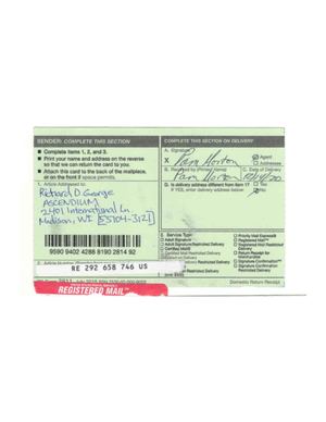 AFORV tendered Richard D. George, ASCENDIUM EDUCATION GROUP, INC.