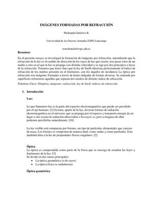 Imágenes formadas por refracción