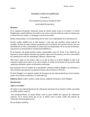 Sonido Y Efecto Doppler