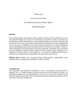 Ensayo del Producto Cruz