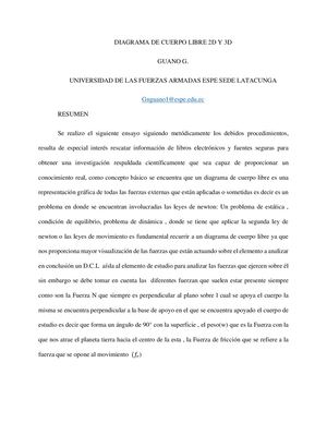 Ensayo Guano Geimy Nrc 4132 Diagrama De Cuerpo Libre 2d Y 3d
