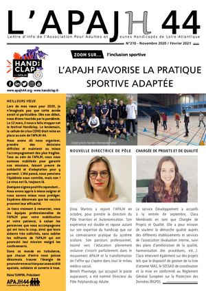 Le Journal de l'APAJH 44 // N°210 Novembre 2020 - Février 2021