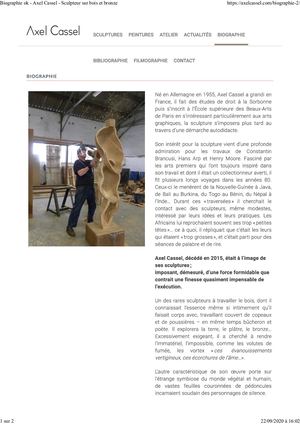 Axel Cassel Dossier D'artiste