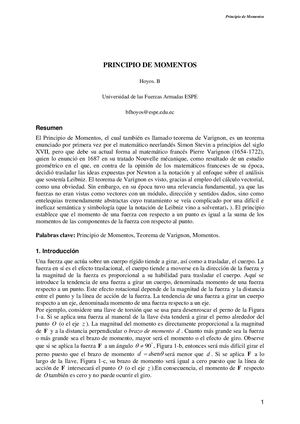 Hoyos B Principio De Momentos