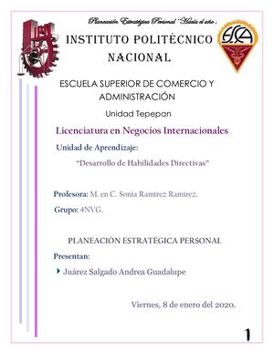 Planeación Estratégica Personal Juárez Andrea