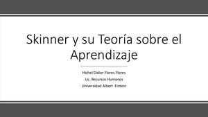 Skiner Y El Aprendizaje Hichel D F