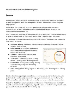 Essential skills for study and employment - A written summary
