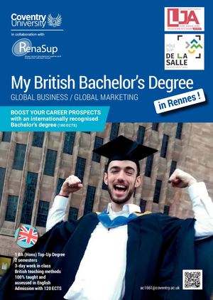 Coventry University's Bachelor (BA Honours) in Global Business or Global Marketing.