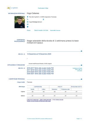 Cv Europass 3e 3f Modello Italiano Doc Open Office Modifie 2018 Copie (1)