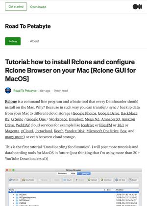 Rclone and Rclone Browser Installation for Datahoarders Beginner - DataHoarding for dummies [MacOS]