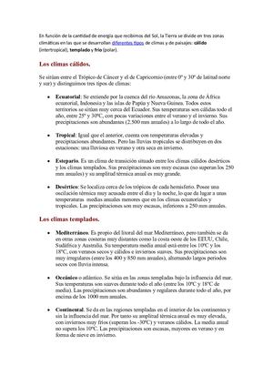 Tema 5 y 6 -Paisajes Y Clima Tierra