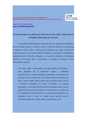 El Nuevo Enfoque De Las Defensorias Educativas Prof Carlos Lopez