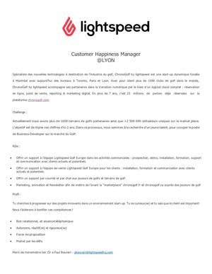 [M1, M2] Customer Happiness Manager Lightspeed - Golf Lyon