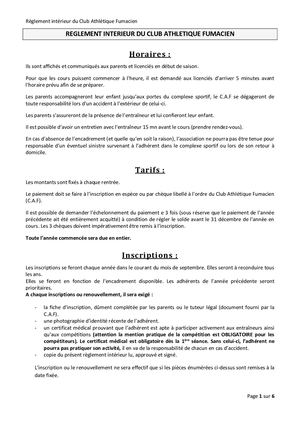 Réglement Interieur CAFumay