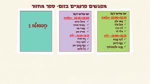 מפגש פרטני ספר מחזור חדש