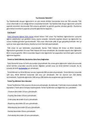 Tus Konulari Nelerdir