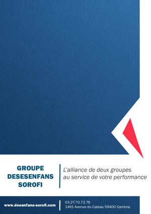 Plaquette Groupe Desenfans Sorofi