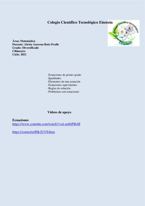 Ecuaciones De Primer Grado