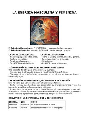La Energía Masculina Y Femenina