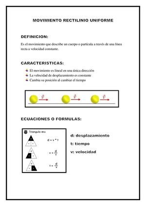 Movimiento Rectilinio Uniforme