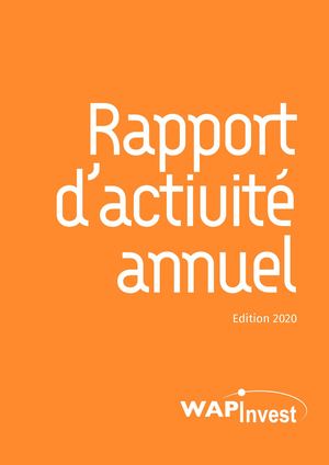 Wapinvest - Rapport d'activité annuel 2020