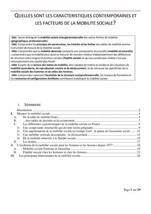 La Mobilité Socialeeleve2020