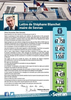 Lettre du Maire Stéphane Blanchet - Janvier 2021
