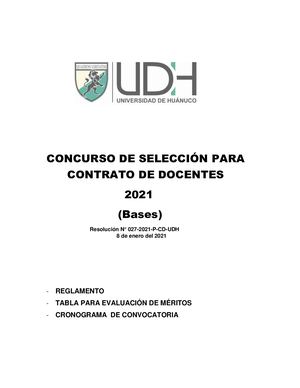Udh Convocatoria 2021