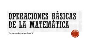 Operaciones Básicas De La Matemática