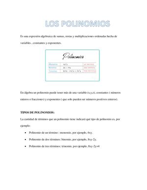 ¿ Qué Son Los Polinomios?