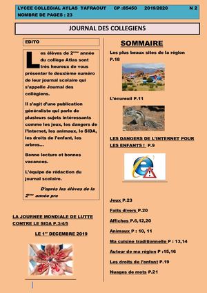 Journal Des Collégiens 2019 2020